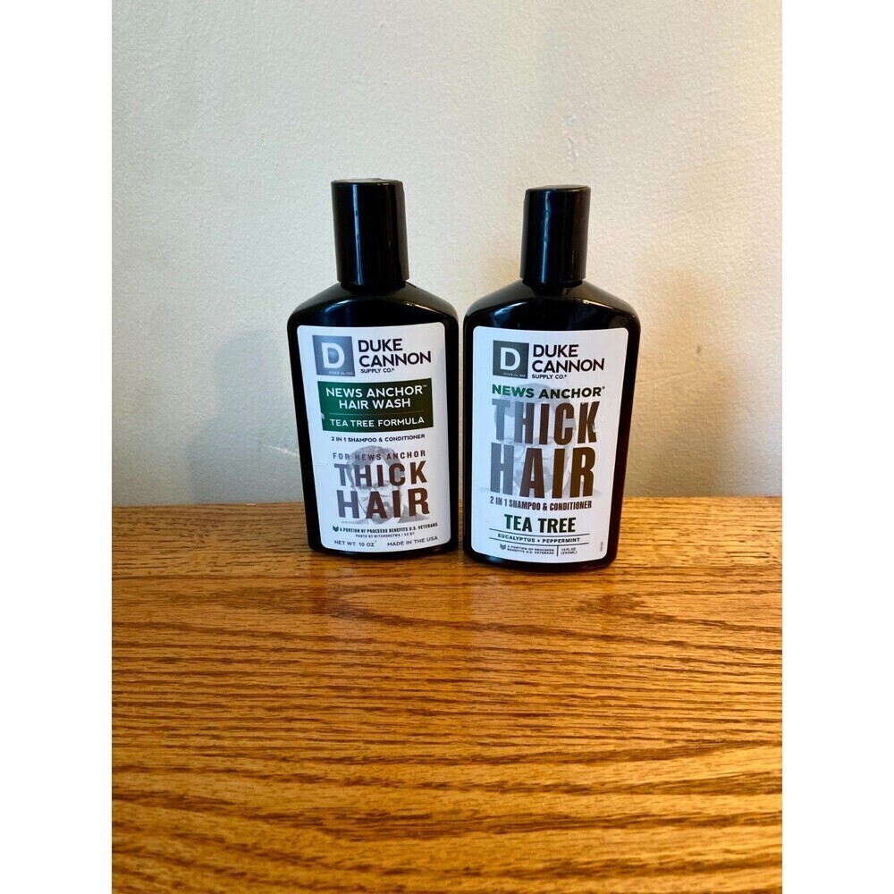 (2) Duke Cannon News Anchor 2-in-1 Hair Wash, Tea Tree & Menthol, 10 fl. oz NEW